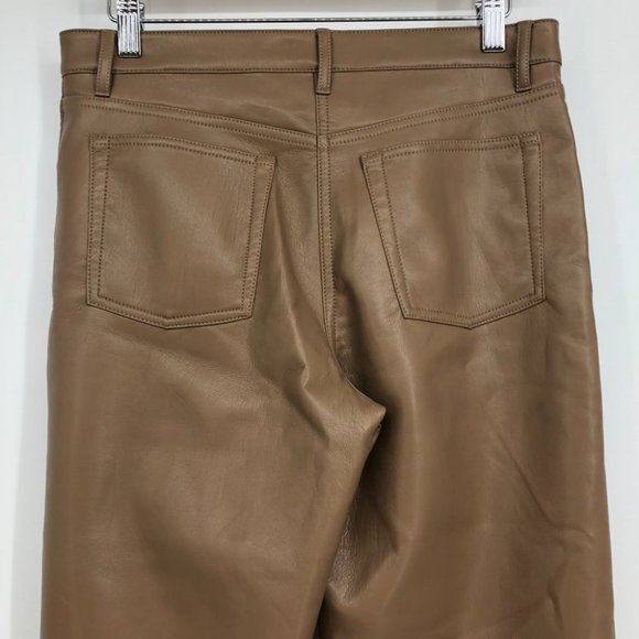 Aritzia Wilfred the Melina Vegan leather tan / camel pants size 6 - Picture 14 of 16